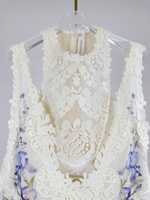 Zimmermann Natura Lace Patch Mini Dress in Iris Mixed Print, Summer 2025 1 Zimmermann Natura Lace Patch Mini Dress in Iris Mixed Print, Summer 2025