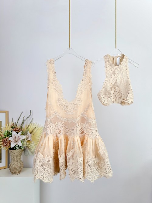 Zimmermann Natura Lace Sleeveless Mini Dress with Detachable Vest 1 Zimmermann Natura Lace Sleeveless Mini Dress with Detachable Vest