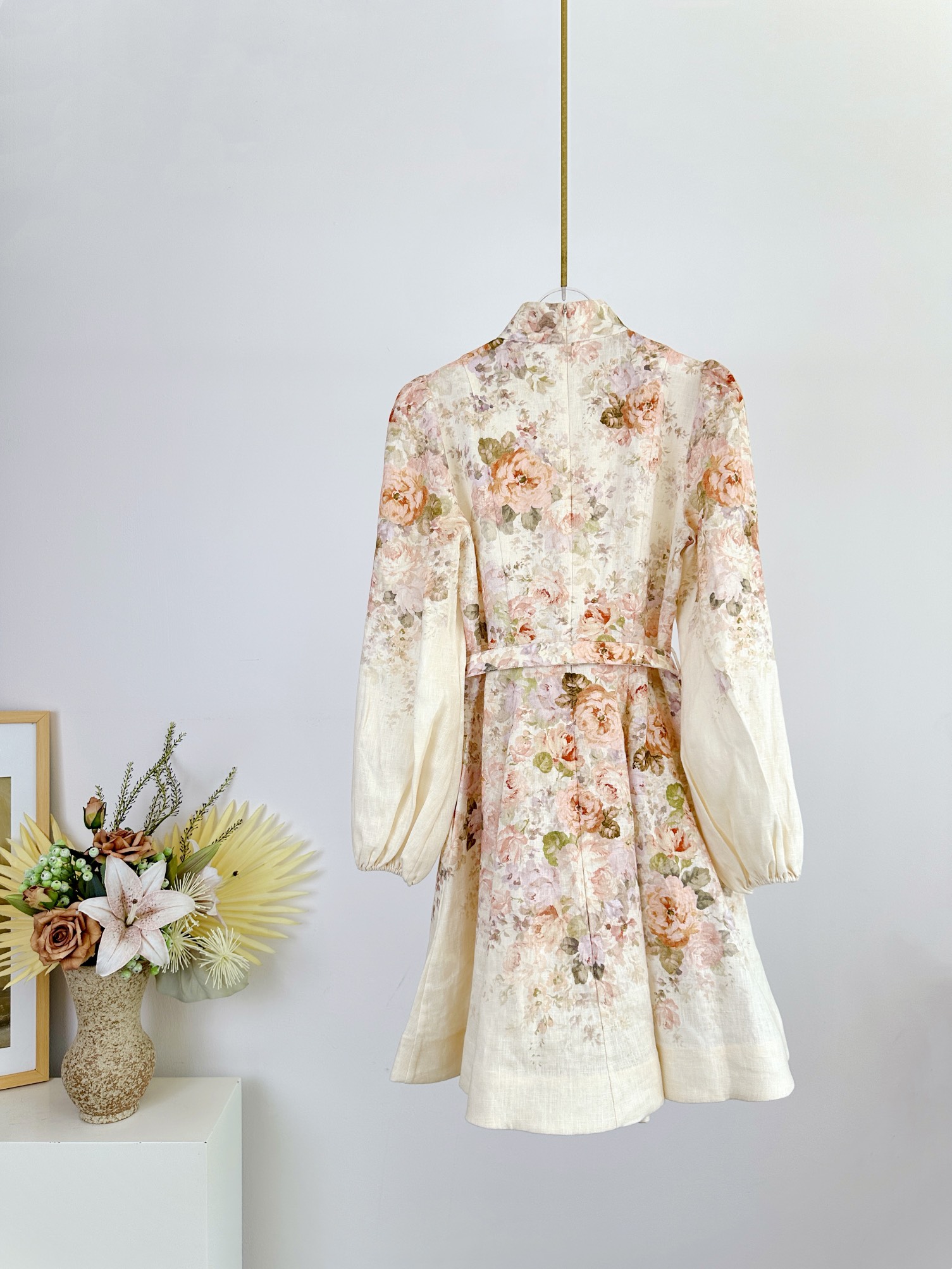 Zimmermann Illustration Linen Mini Dress with Lantern Sleeves and Belt 3 i1726031159 9508 3