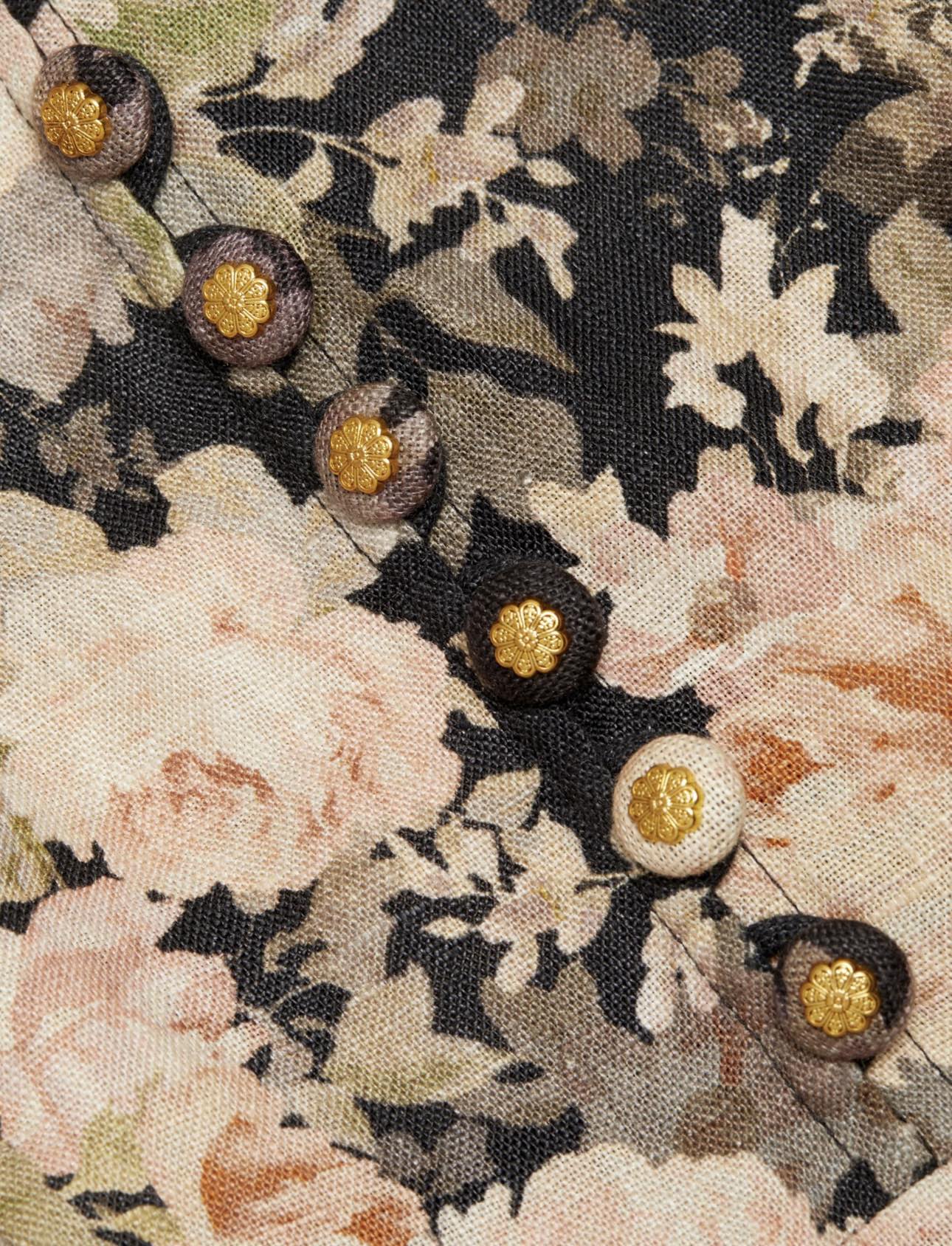 Zimmermann Rococo Floral Midi Dress - Cream/Black, Lantern Sleeves 8 i1726031388 3250 5