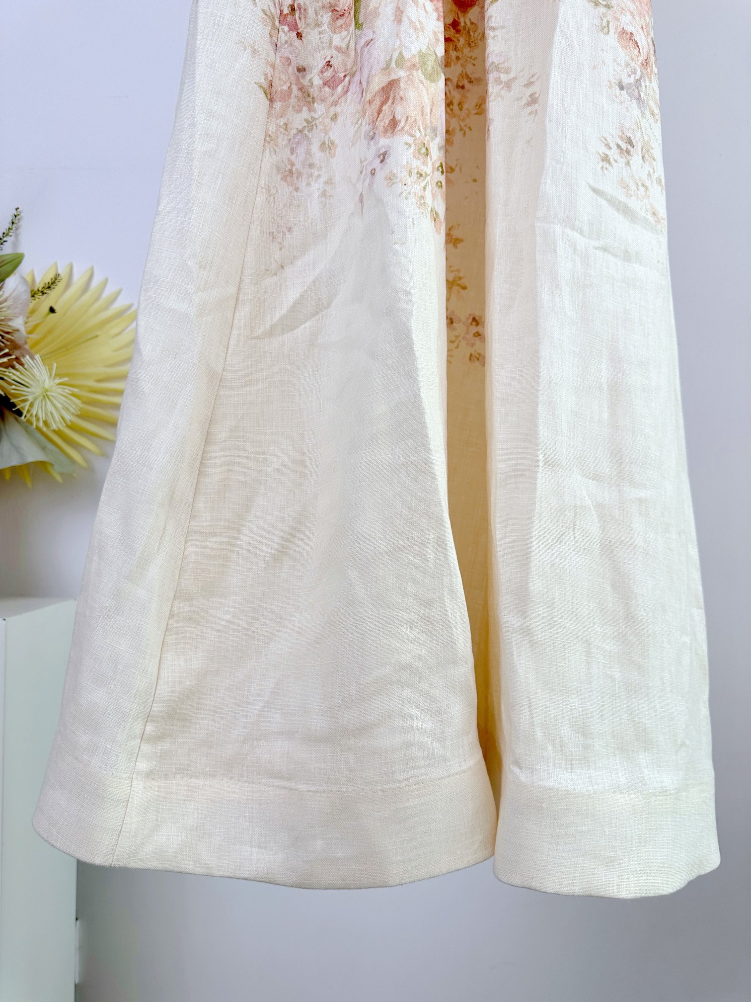 Zimmermann Illustration Linen Midi Dress with Lantern Sleeves and Belt 8 i1726119589 7761 0