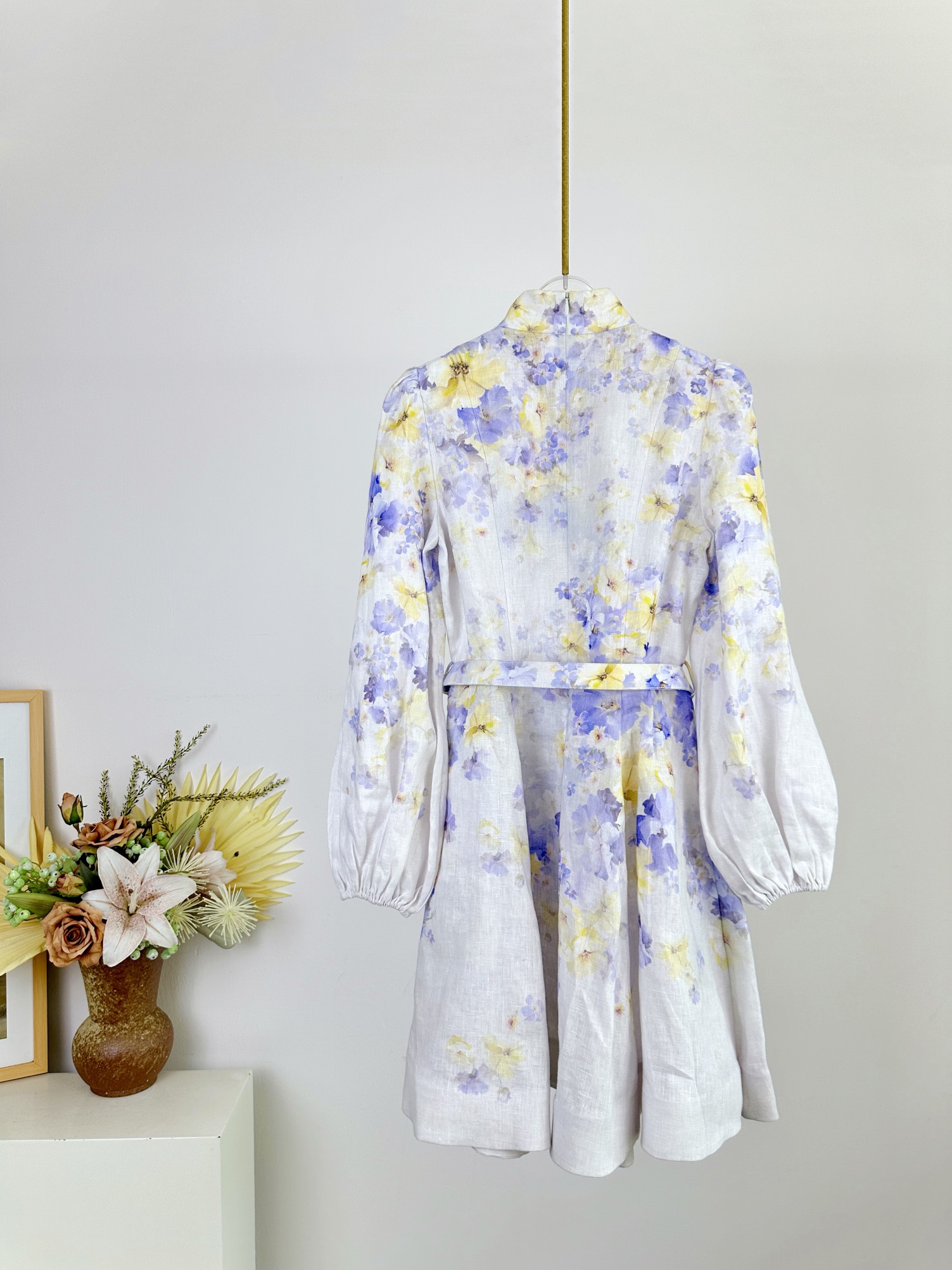 Zimmermann Crush Button-Front Linen Mini Dress | Lantern Sleeves & Detachable Belt 3 i1732513862 7218 0