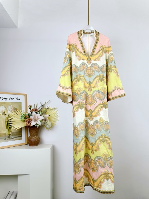 Zimmermann Maxine Paisley Print Linen Maxi Dress with V-Neck and Pockets 1 Zimmermann Maxine Paisley Print Linen Maxi Dress with V-Neck and Pockets