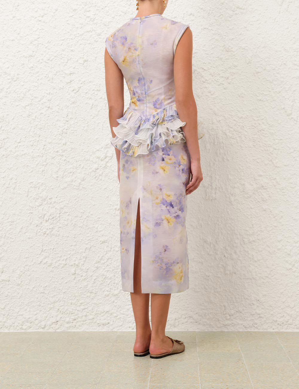New Zimmermann Spring Summer Collection: Crusher-Holder Tilt Series Midi Dress with Romantic Leaf Design - 图片 3