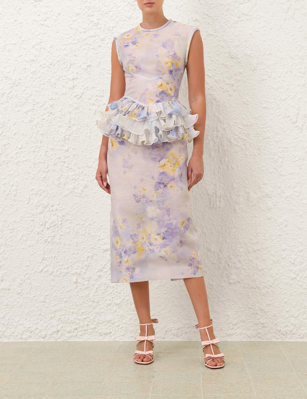 New Zimmermann Spring Summer Collection: Crusher-Holder Tilt Series Midi Dress with Romantic Leaf Design - 图片 4