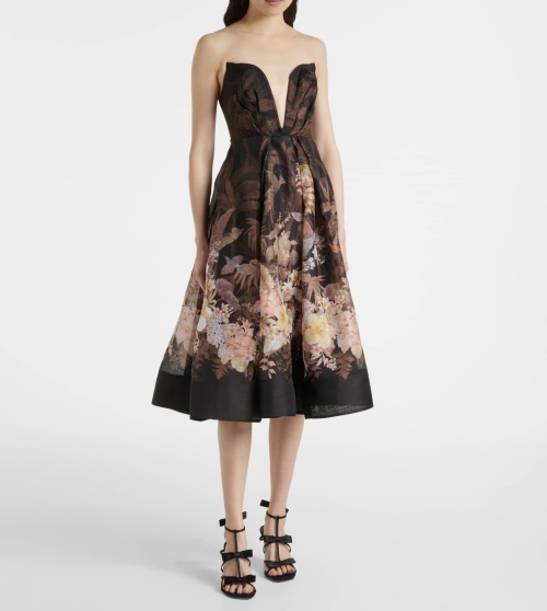 Zimmermann Floral Print Strapless Midi Dress - Elegant and Romantic Design 1 Zimmermann Floral Print Strapless Midi Dress - Elegant and Romantic Design
