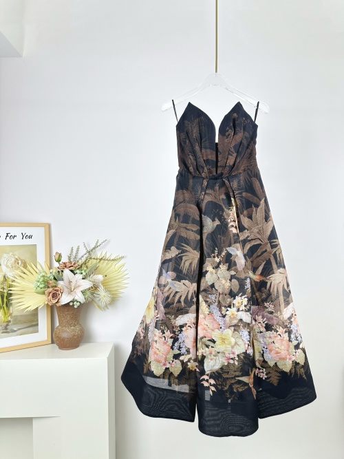 Zimmermann Illuminate Floral Print Silk Linen Midi Dress - Strapless Design 1 Zimmermann Illuminate Floral Print Silk Linen Midi Dress - Strapless Design