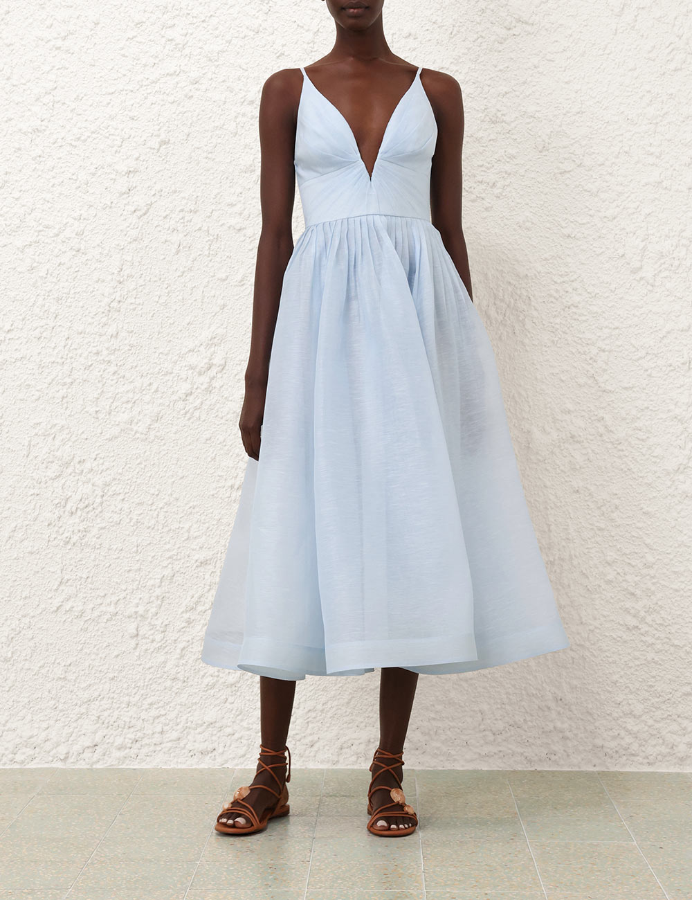 “Fresh Start with Zimmermann’s Elegant Zimav Tie Midi Dress for Spring/Summer” - 图片 5