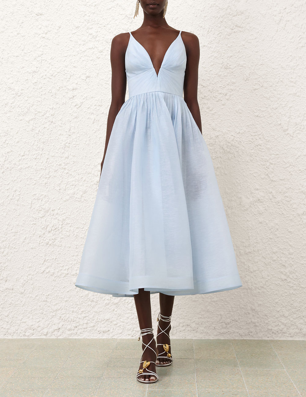 “Fresh Start with Zimmermann’s Elegant Zimav Tie Midi Dress for Spring/Summer” - 图片 1