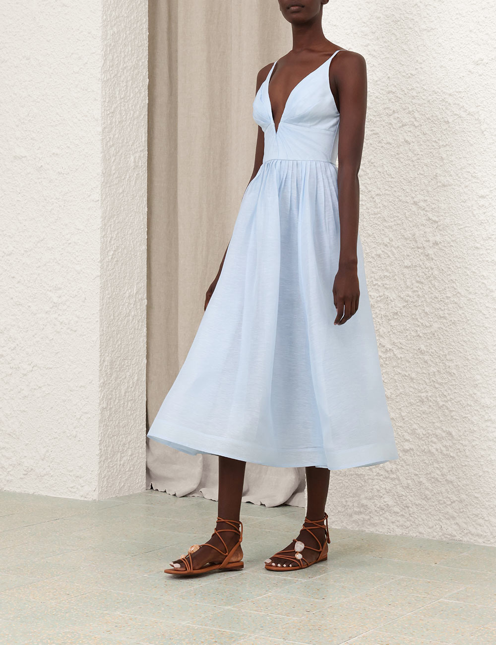 “Fresh Start with Zimmermann’s Elegant Zimav Tie Midi Dress for Spring/Summer” - 图片 6