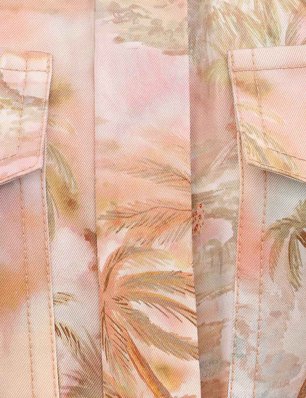 Peach Printed Top and Trouser Set