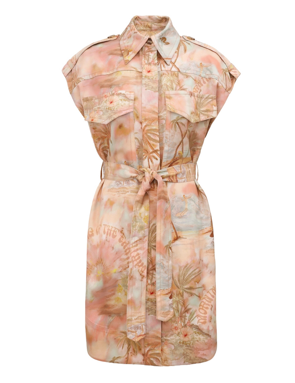 Peach Printed Top and Trouser Set