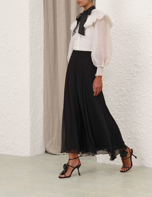Zimmermann Illuminate Cream Button Down Shirt with Pleated Cape Detail 1 Zimmermann Illuminate Cream Button Down Shirt with Pleated Cape Detail