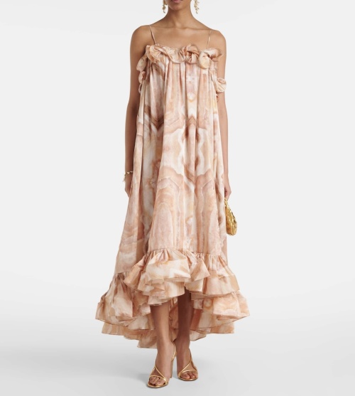 Zimmermann Illuminate Guava Agate Print Midi Dress - Floral, Elegant 1 Zimmermann Illuminate Guava Agate Print Midi Dress - Floral, Elegant