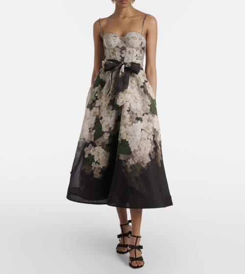 Zimmermann Balance Floral Print Midi Dress, Elegant and Chic Style 1 Zimmermann Balance Floral Print Midi Dress, Elegant and Chic Style