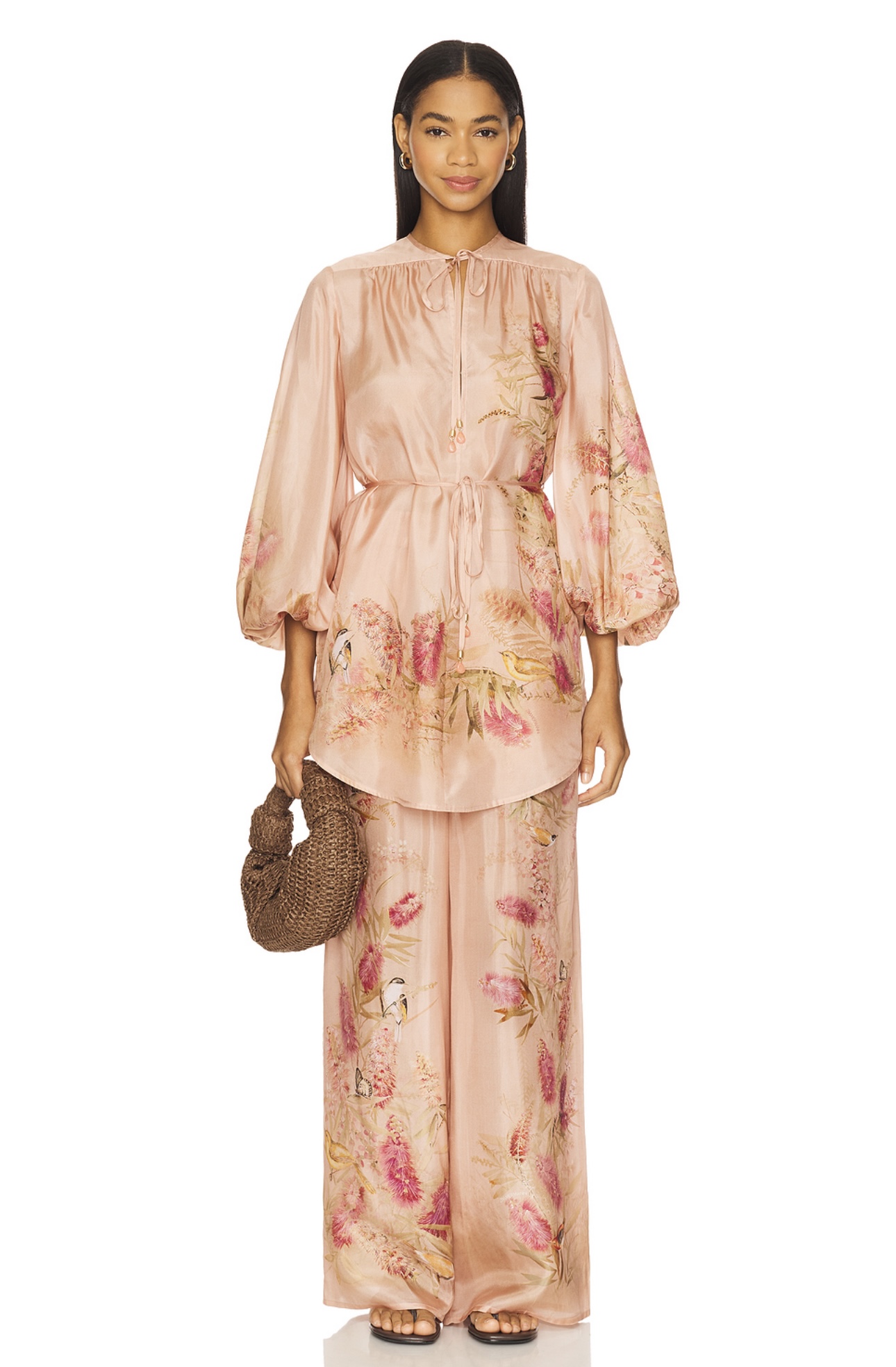 “Zimmermann 25 Spring and Summer Collection: Pink Plant Flower Scheme Elegance”