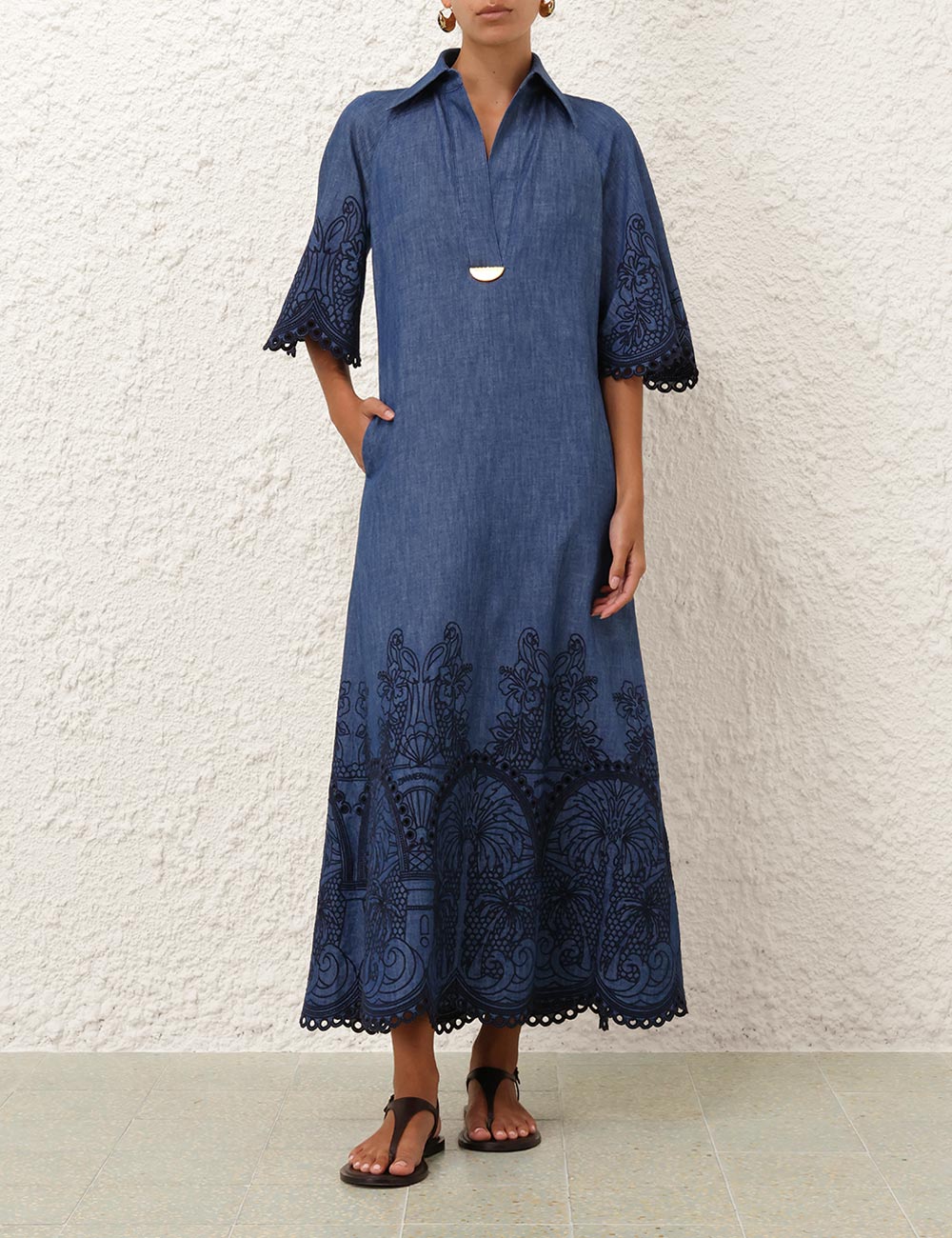 New Zimmermann 25 Spring and Summer Collection: Coco Cowboy Embroidery Midi Dress. - 图片 1