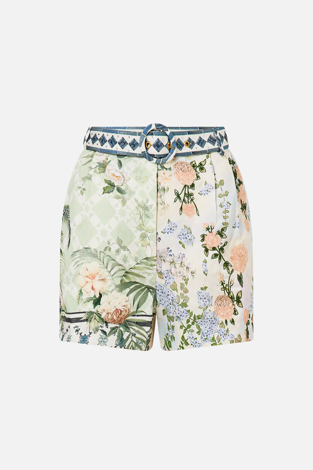 Camilla 25 Brand: Green Flower Series Shorts in Austro-American Style, Various Sizes. - 图片 6