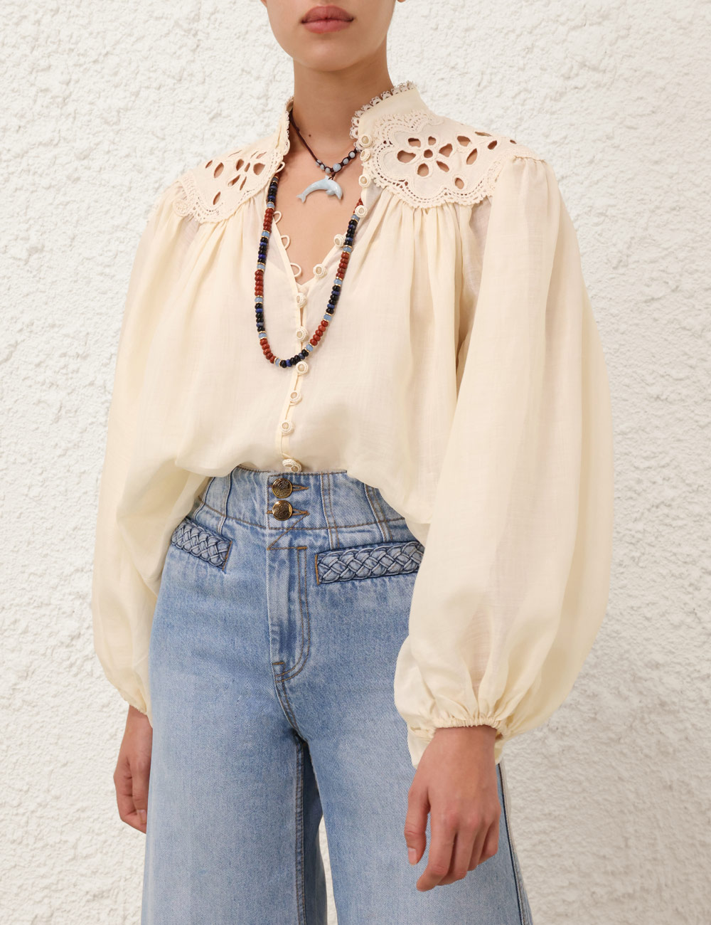 Zimmermann Spring Summer 25 Collection: Coco Cream Embroidery Blouse – Size 0/1/2/3 – #F2712 - 图片 3