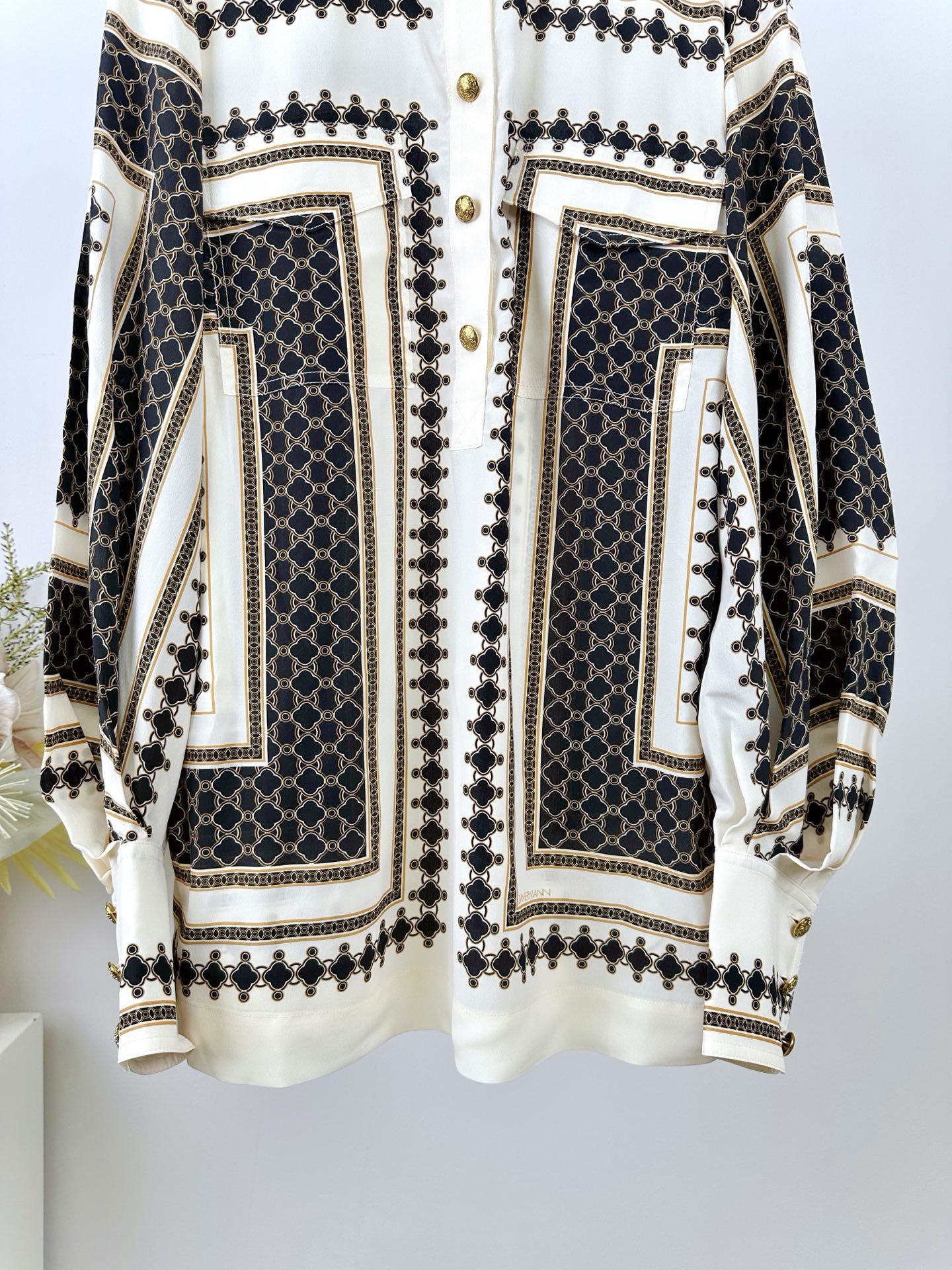 Zimmermann Hypnotic Pocket Detail Silk Blouse Lantern Long Sleeve Top 10 i1760501164191 4480 0 2