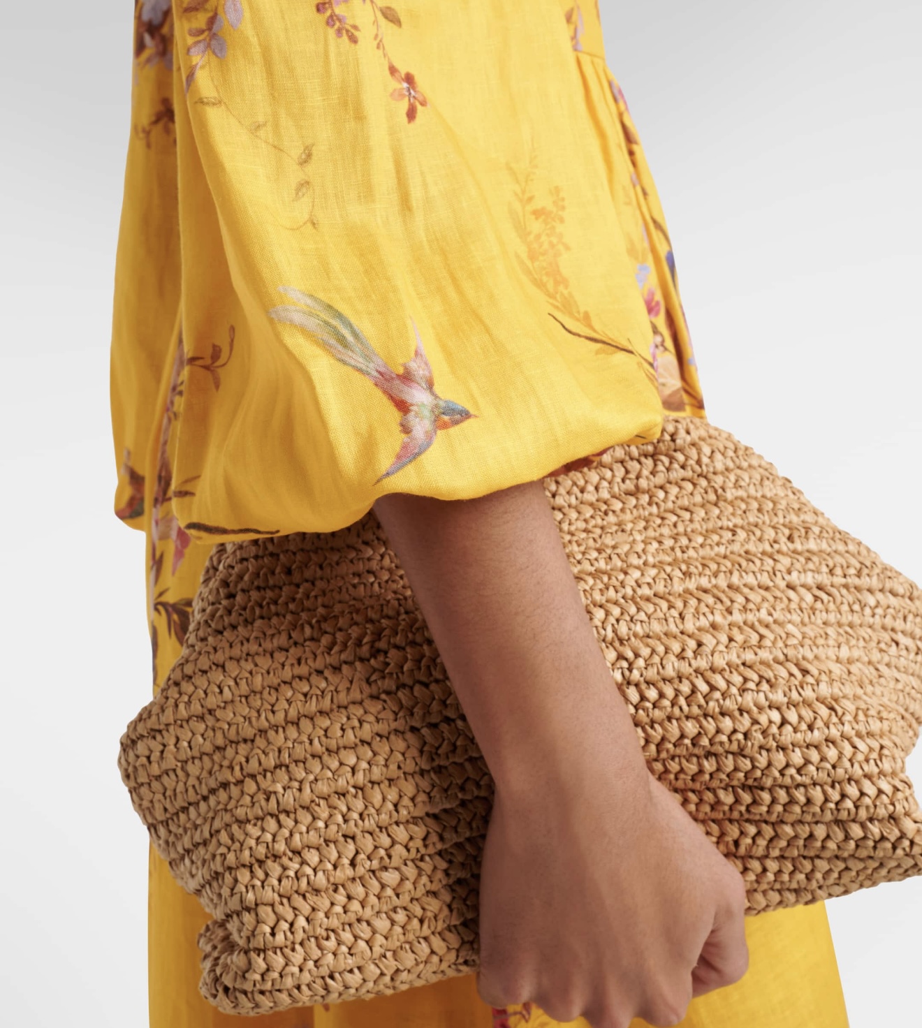 Yellow Floral Long-Sleeve Dress