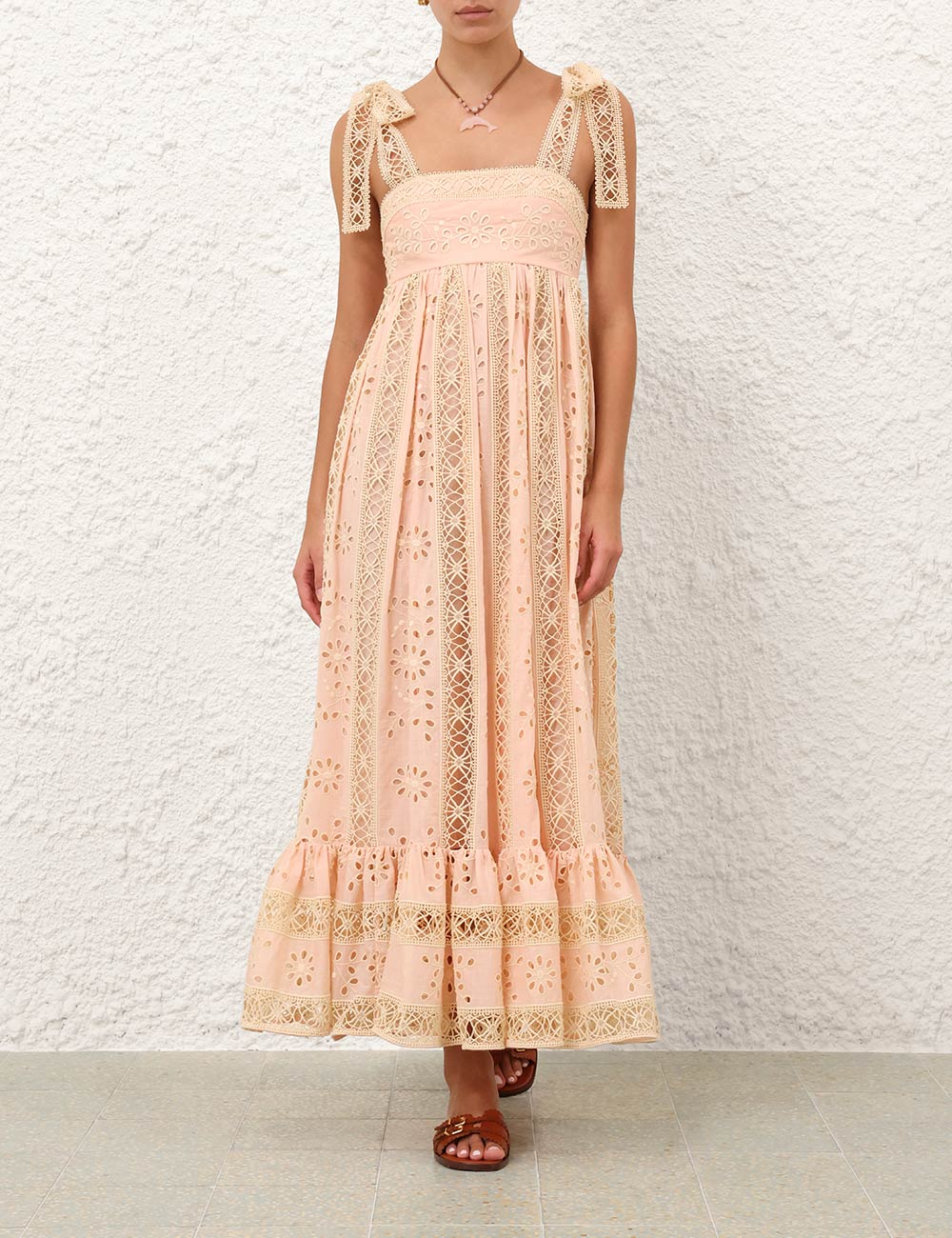 Peach Tie-Strap Dress