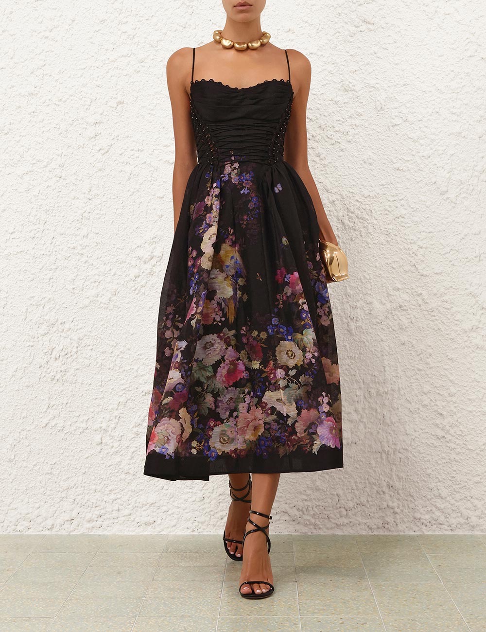 Black Floral Cami Dress