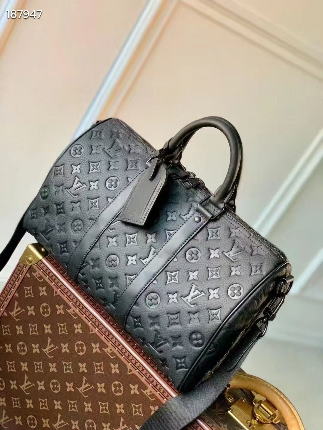 Louis Vuitton Keepall Monogram Shadow Black travel