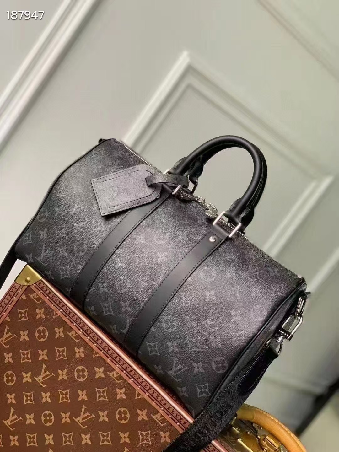 Louis Vuitton Keepall Monogram Shadow Black travel