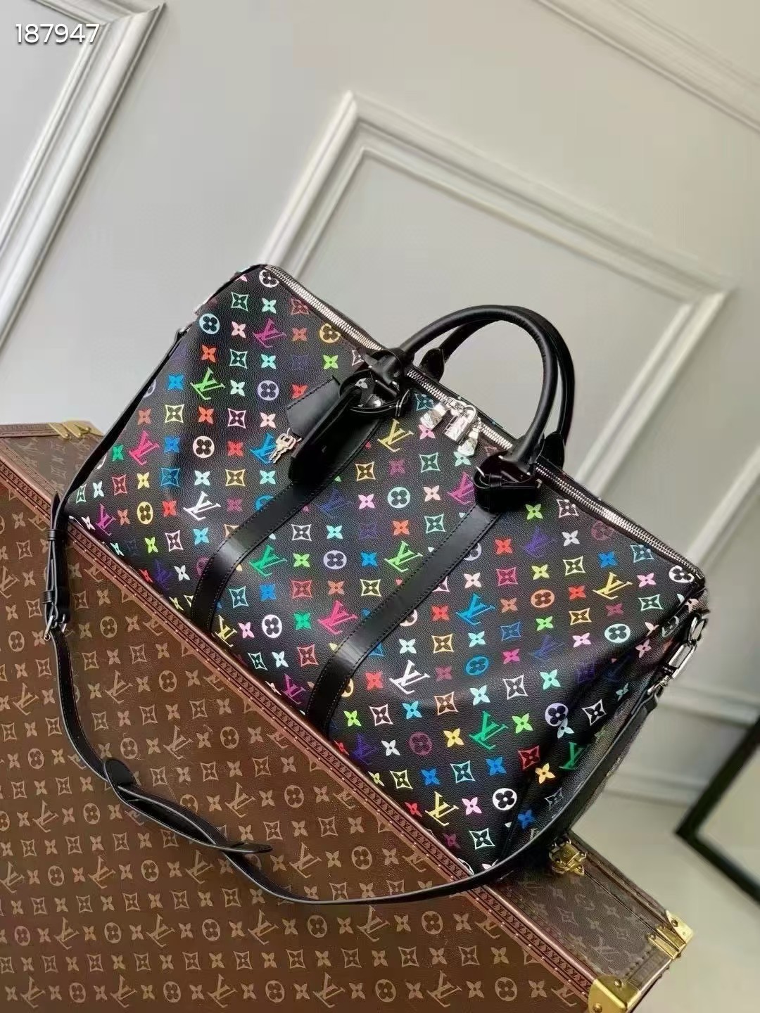 Louis Vuitton Keepall Monogram Shadow Black travel