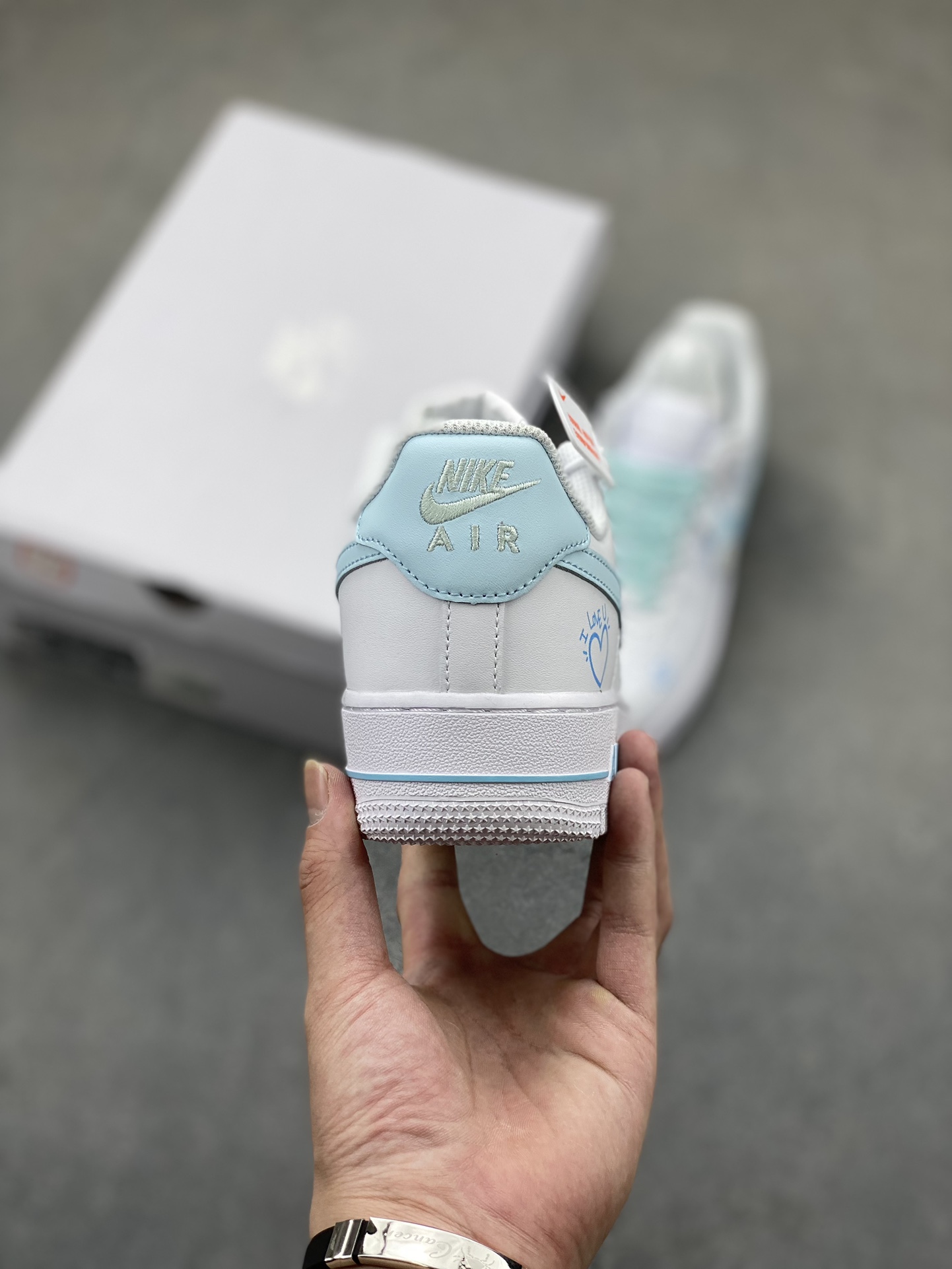 Nike Air Force 1 Low '07 LOVE White/Blue Custom Sneakers - Limited Edition 18 i1724101635 7955 8