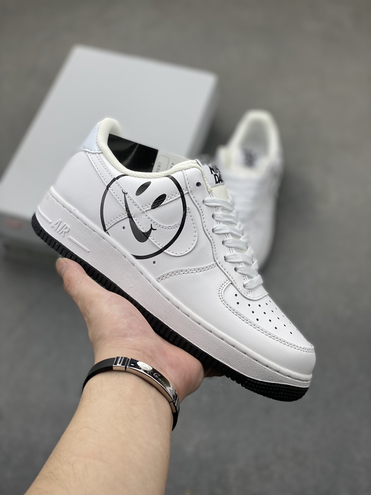 Nike Air Force 1 Low White Black Smiley Face Sneakers - Classic Style 2 i1724960770 7584 0