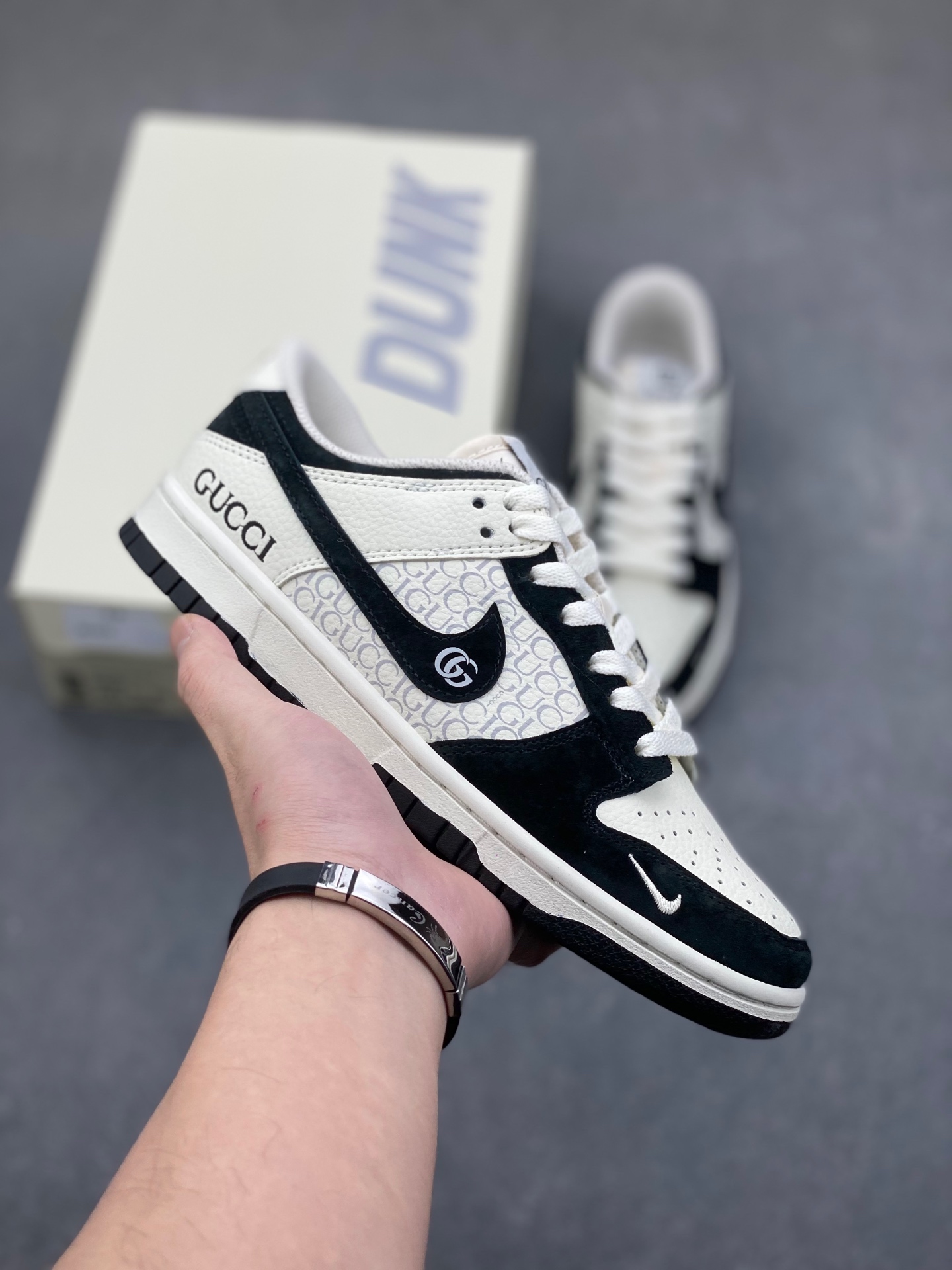 Nike SB Dunk Low Custom Anniversary Edition Sneakers with Gucci Accents 2 i1736370143744 9156 0 0