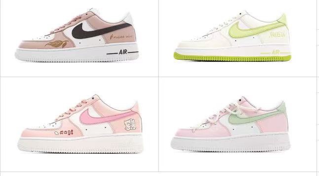 Nike Air Force 1 Custom Pastel Sneakers Designer Fashionable Casual Shoes