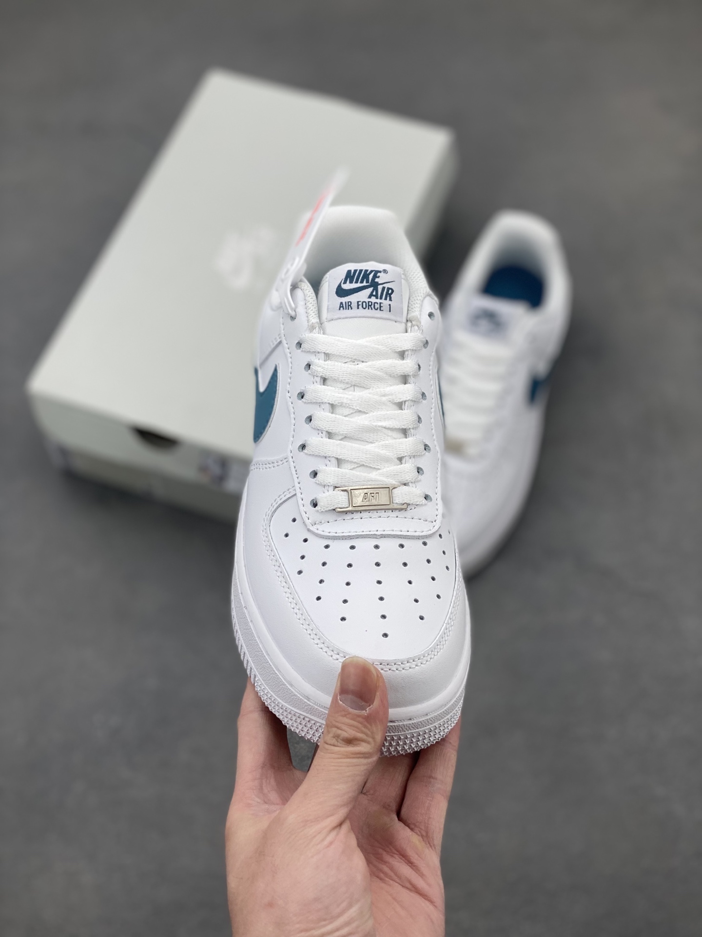 Nike Air Force 1 '07 White/Blue Men's Sneakers FJ4146-114 - All Sizes 3 i1743437087010 3357 0 1