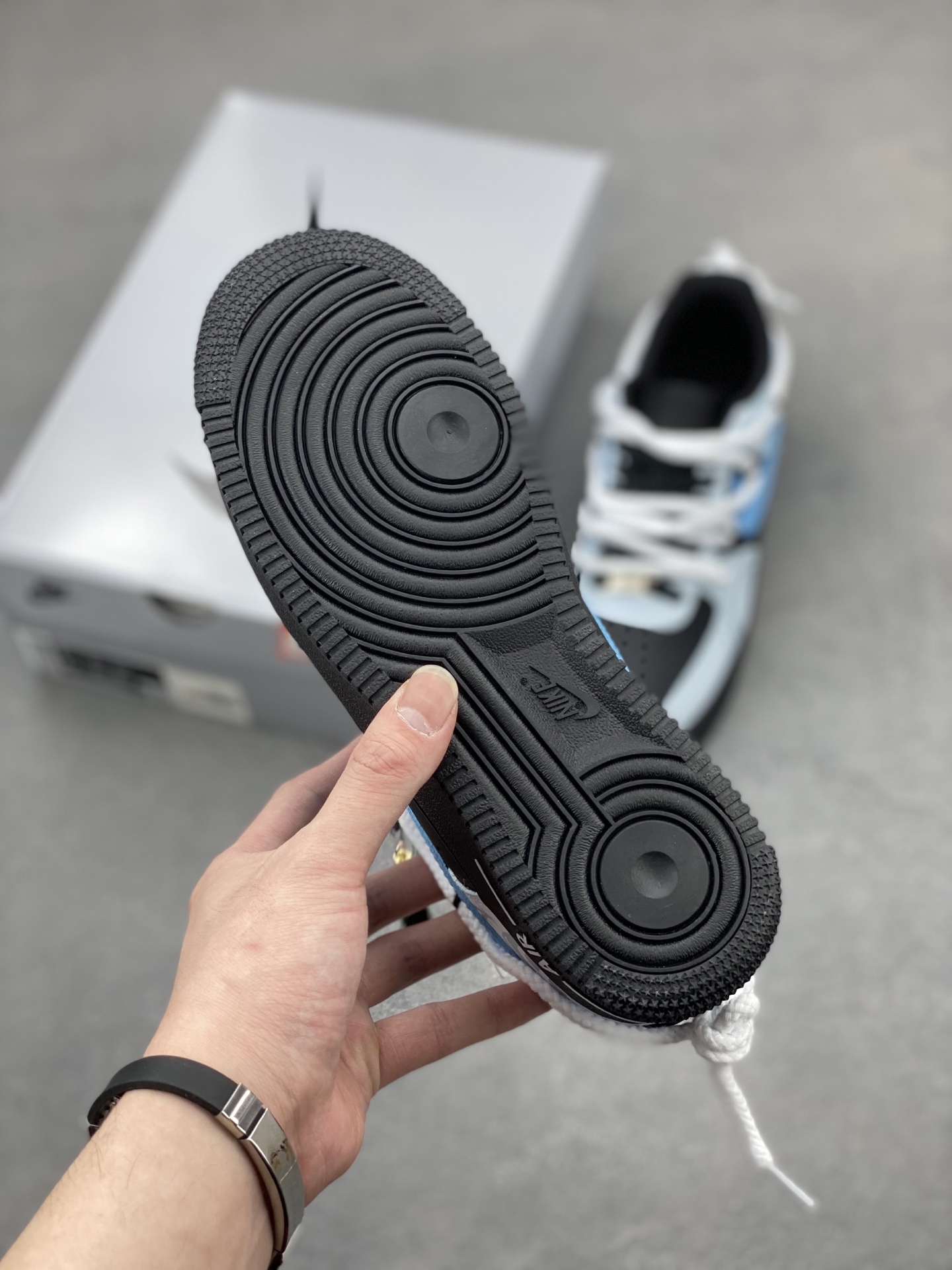 Nike Air Force 1 '07 Low Black/Light Blue Custom Edition Sneakers 7 i1744134382713 200 0 5