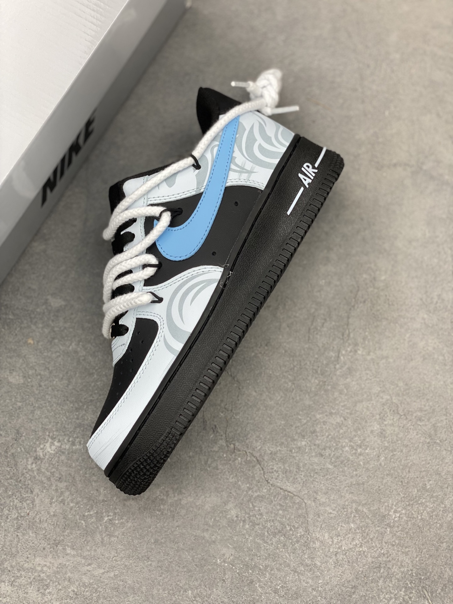 Nike Air Force 1 '07 Low Black/Light Blue Custom Edition Sneakers 8 i1744134383690 8257 0 6