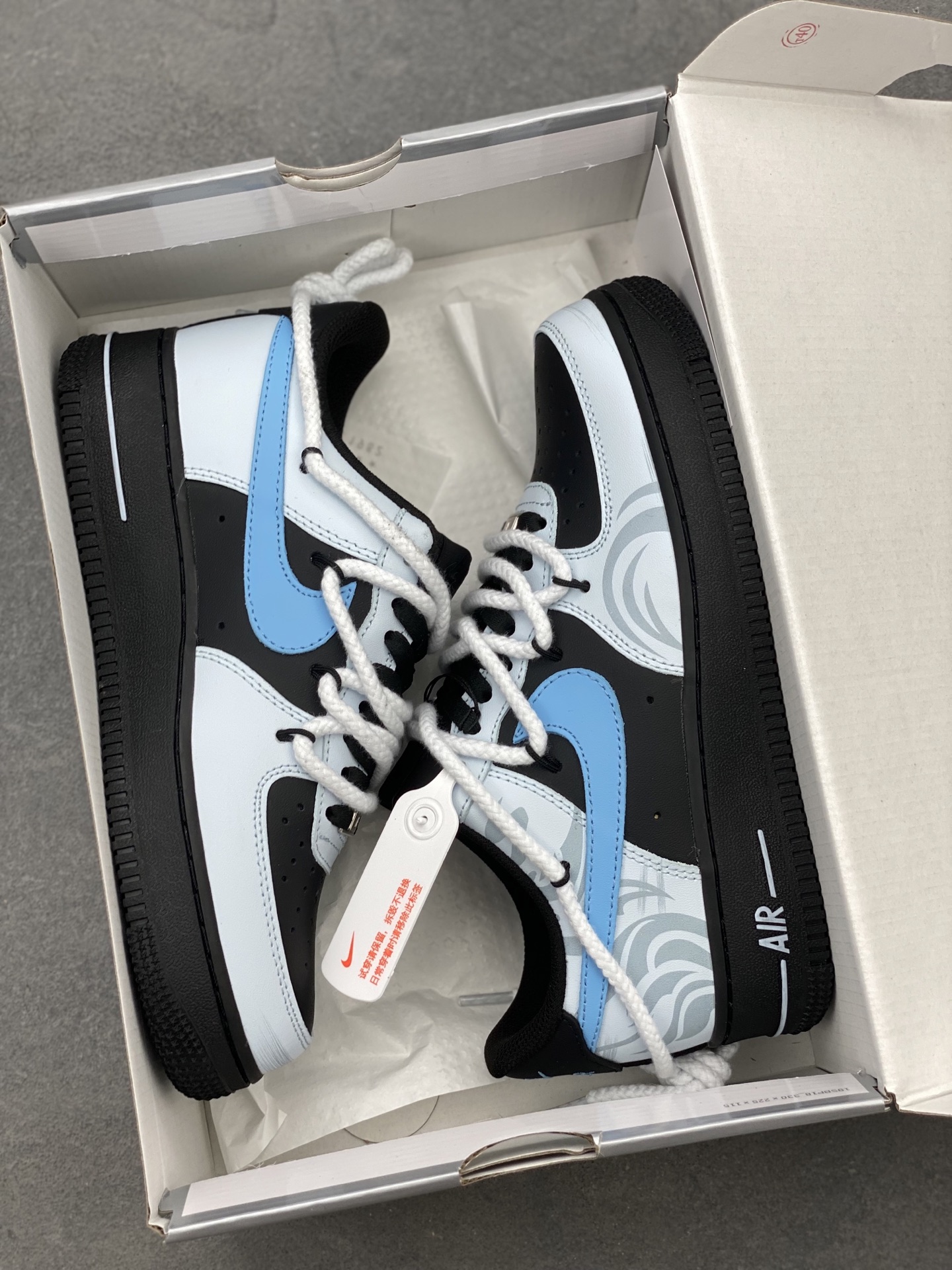 Nike Air Force 1 '07 Low Black/Light Blue Custom Edition Sneakers 10 i1744134385143 7893 0 8