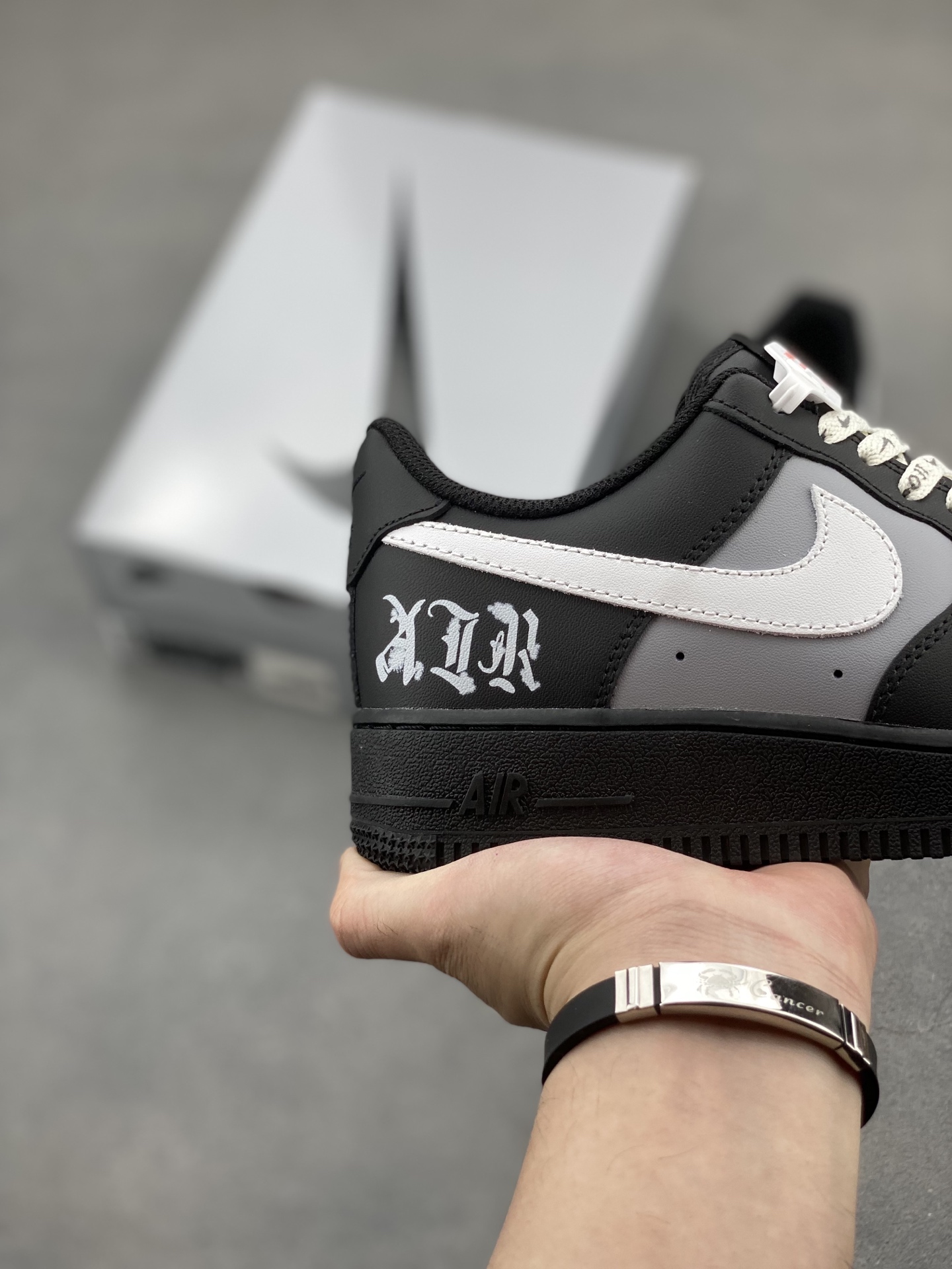 Nike Air Force 1 '07 Low Black/Grey Custom Sneakers - Limited Edition 6 i1749410411453 8429 0 4