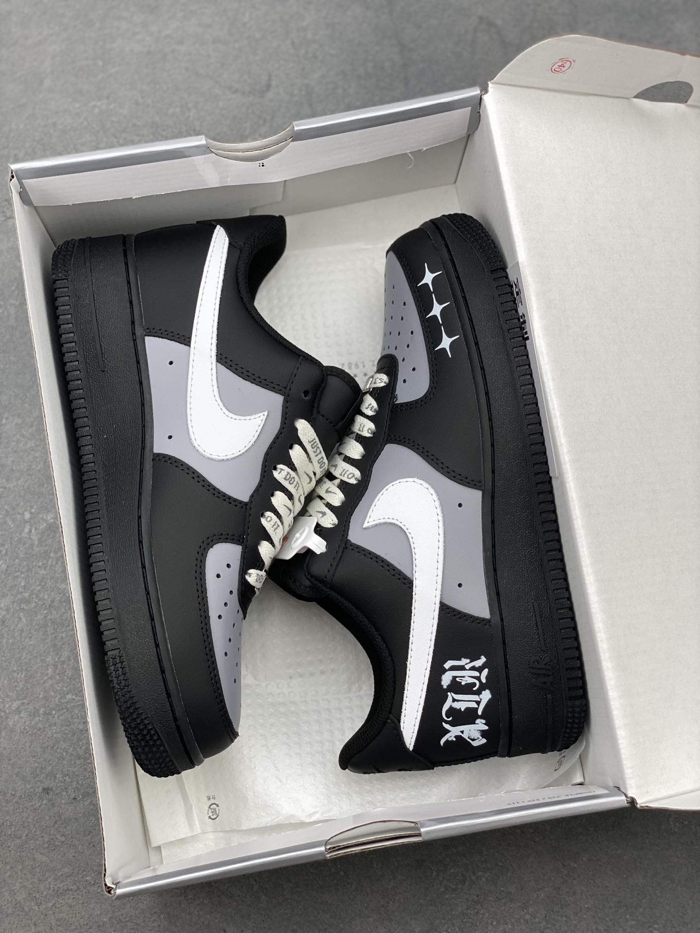 Nike Air Force 1 '07 Low Black/Grey Custom Sneakers - Limited Edition 10 i1749410418108 5907 0 8