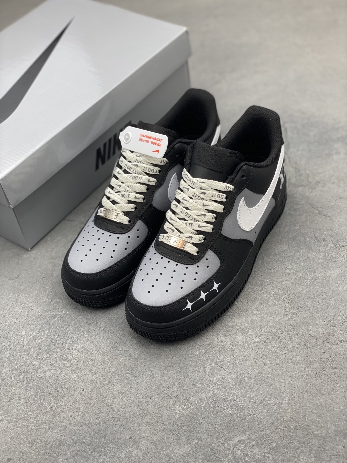 Nike Air Force 1 '07 Low Black/Grey Custom Sneakers - Limited Edition 9 i1749410418695 2876 0 7