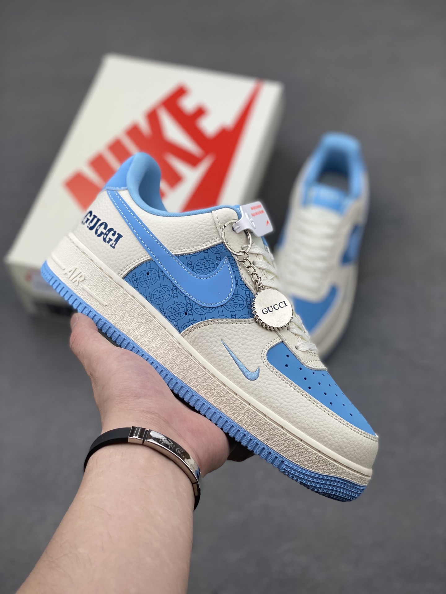 Nike Air Force 1 '07 Low White/Blue Custom Sneakers Designer Shoes 2 i1749572719141 2328 0 0