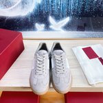 Valentino Skateboard Shoes Sneakers White Unisex Cowhide PU TPU Casual