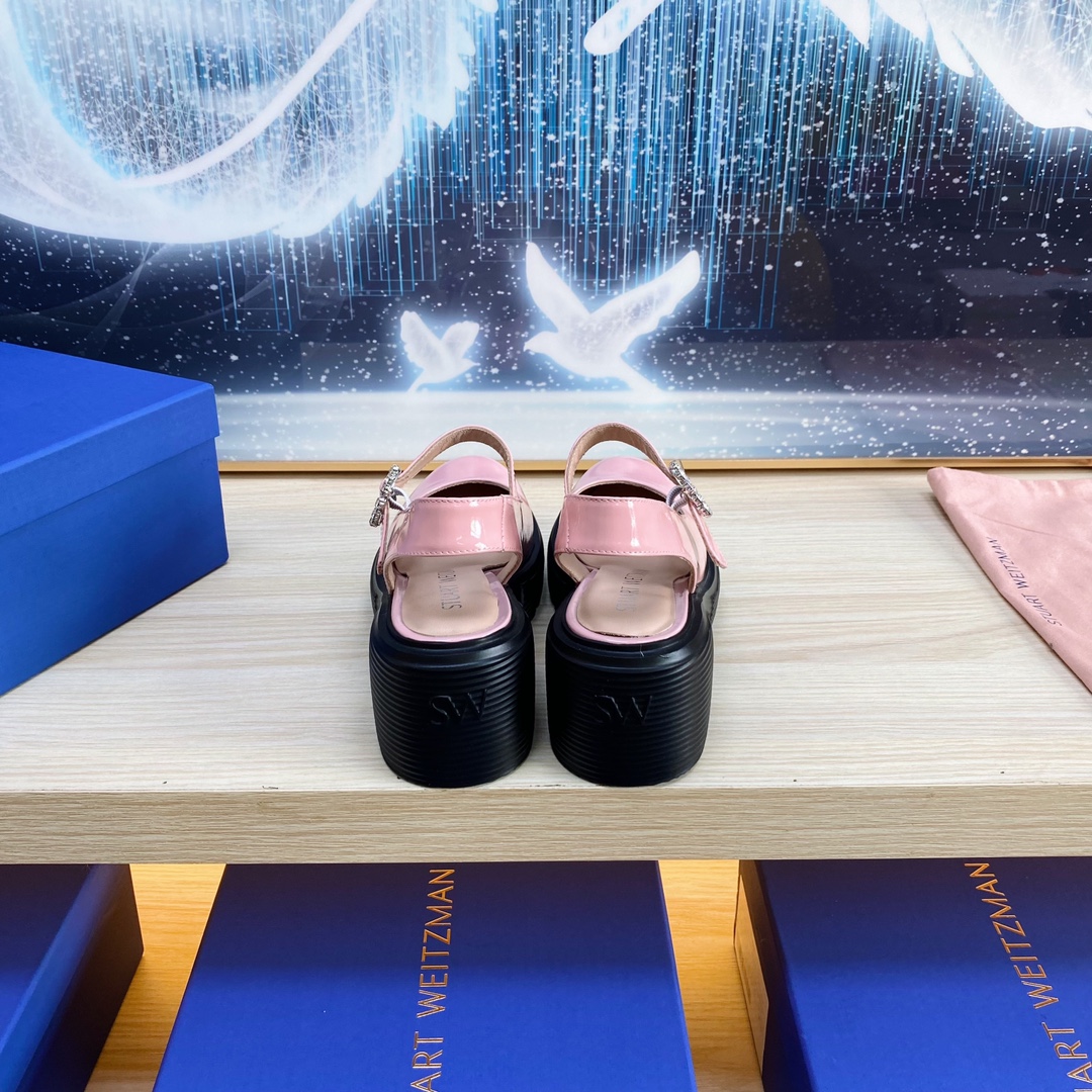 Stuart Weitzman SW24 Sandals: Stylish, Comfortable, Gun-Colored Gold Button, Sheepskin Lining - 图片 7