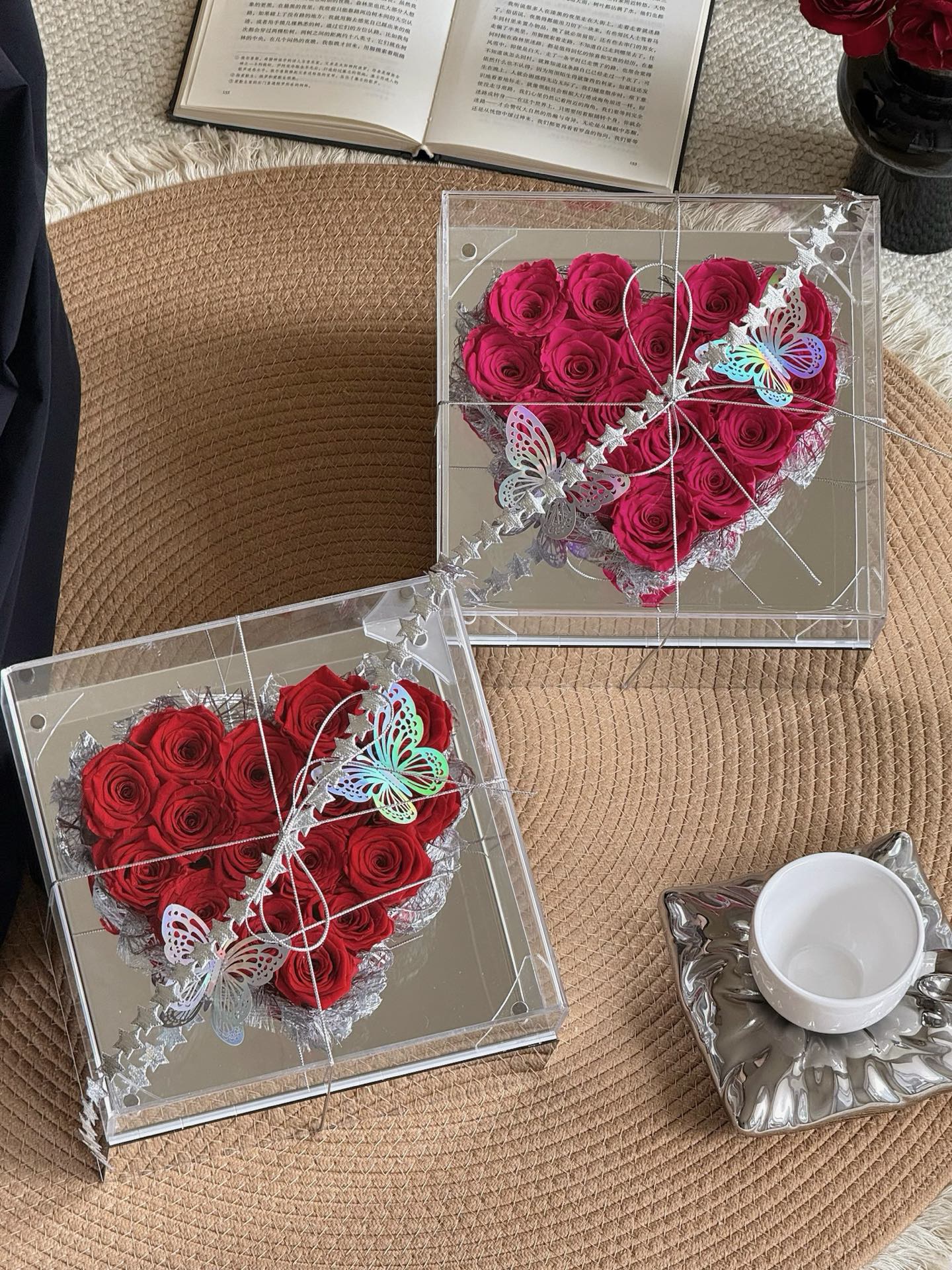 Eternal Love: Heart-Shaped Preserved Rose Flower Box with Acrylic Case 6 i1755485409819 5823 0 3