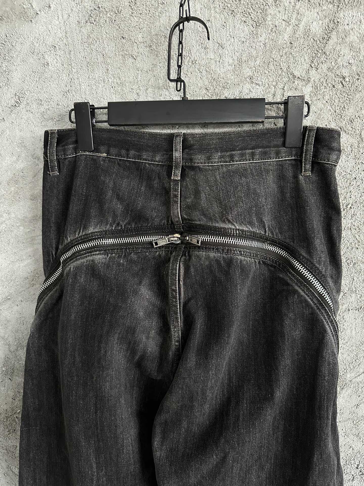 RICK OWENS DRKSHDW 2023SS Black Zipper Wide Leg Jeans Pants 8 i1695890712 6678 6