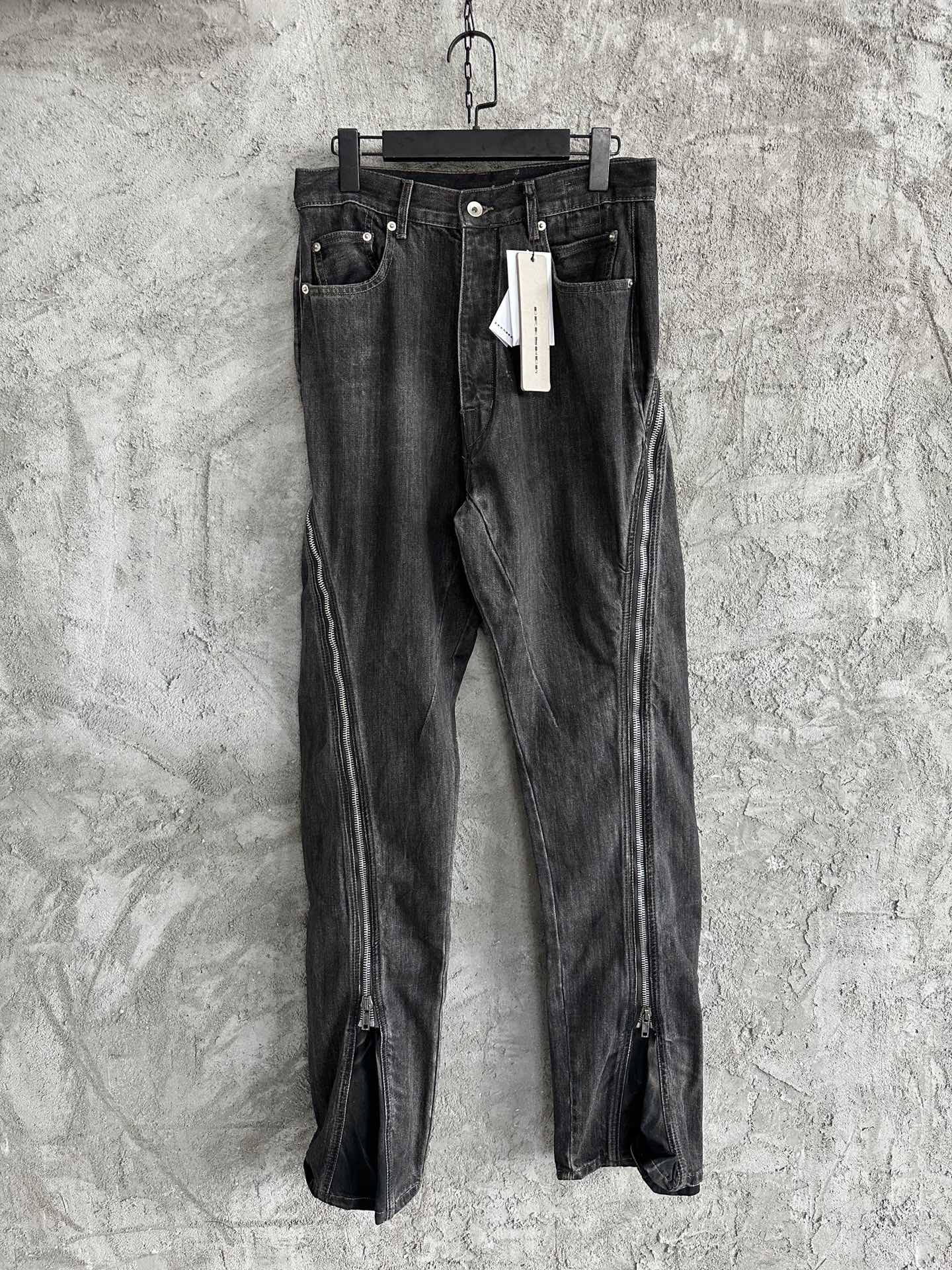 RICK OWENS DRKSHDW 2023SS Black Zipper Wide Leg Jeans Pants 2 i1695890712 7040 0