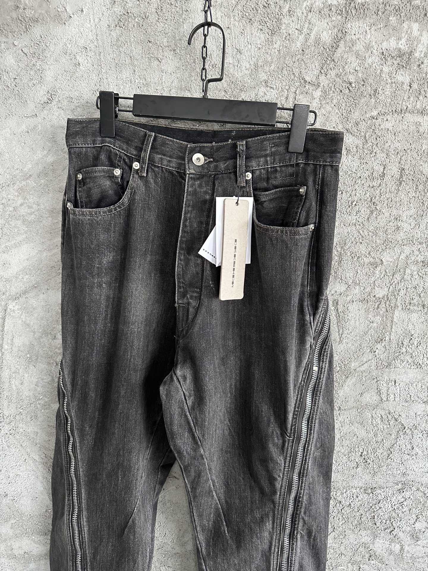 RICK OWENS DRKSHDW 2023SS Black Zipper Wide Leg Jeans Pants 3 i1695890712 7050 1