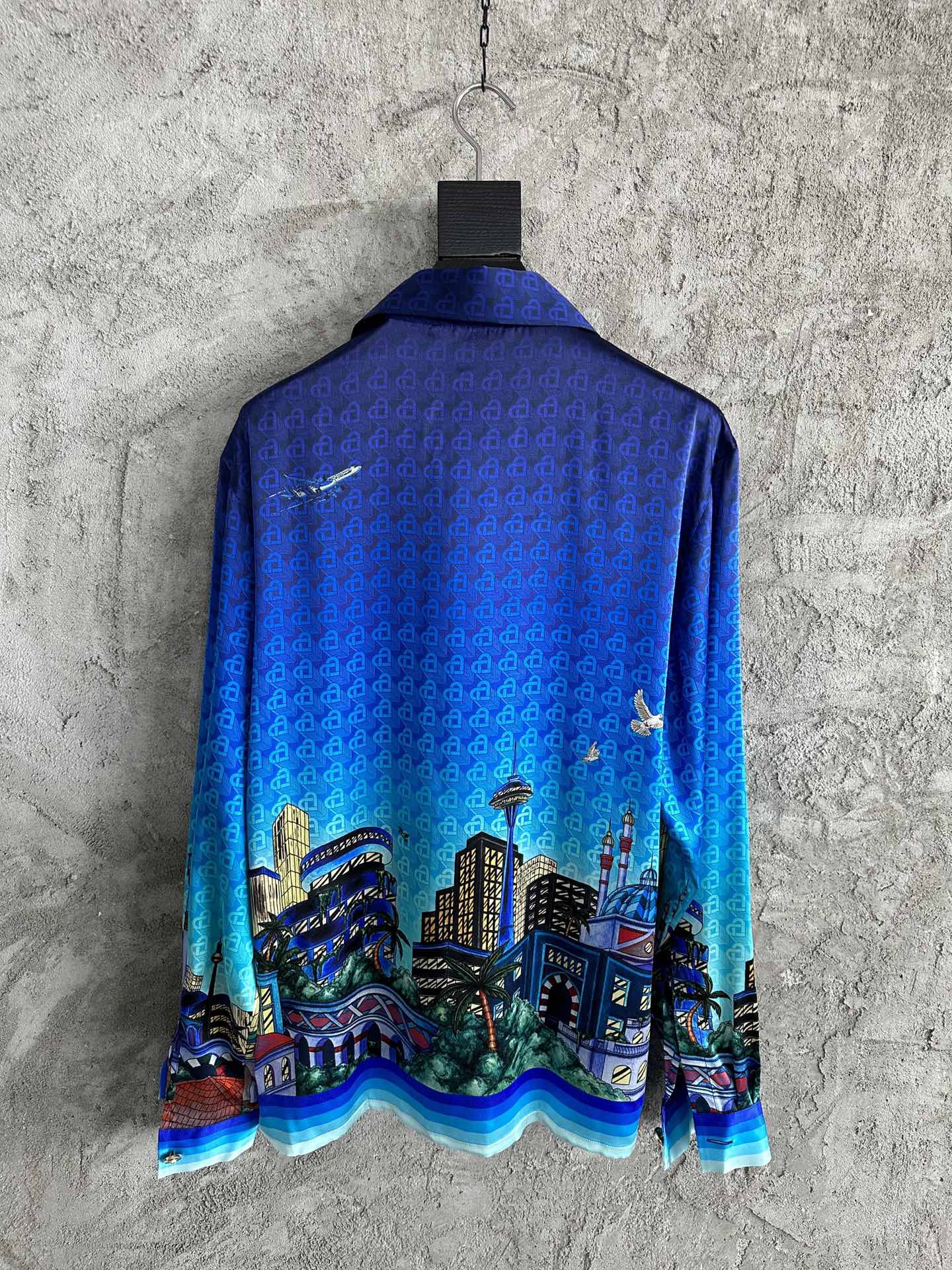 CASABLANCA 2024SS Silk Long Sleeve Shirt with Cityscape Print 9 i1699429685 4275 7