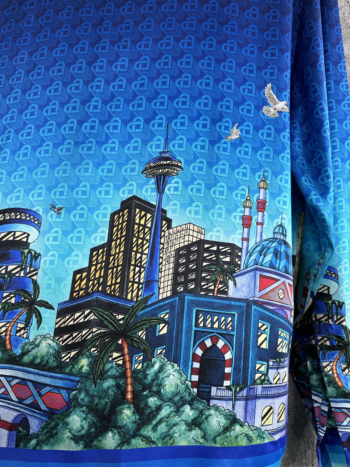 CASABLANCA 2024SS Silk Long Sleeve Shirt with Cityscape Print 10 i1699429685 9929 8